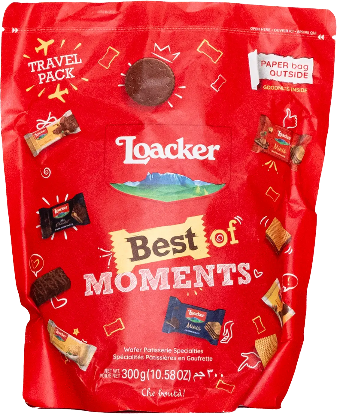 Das Produkt Loacker &bdquo;Best of Moments&ldquo; verpackt in Koehler NexPlus&reg; Seal Pure MOB 87 gsm