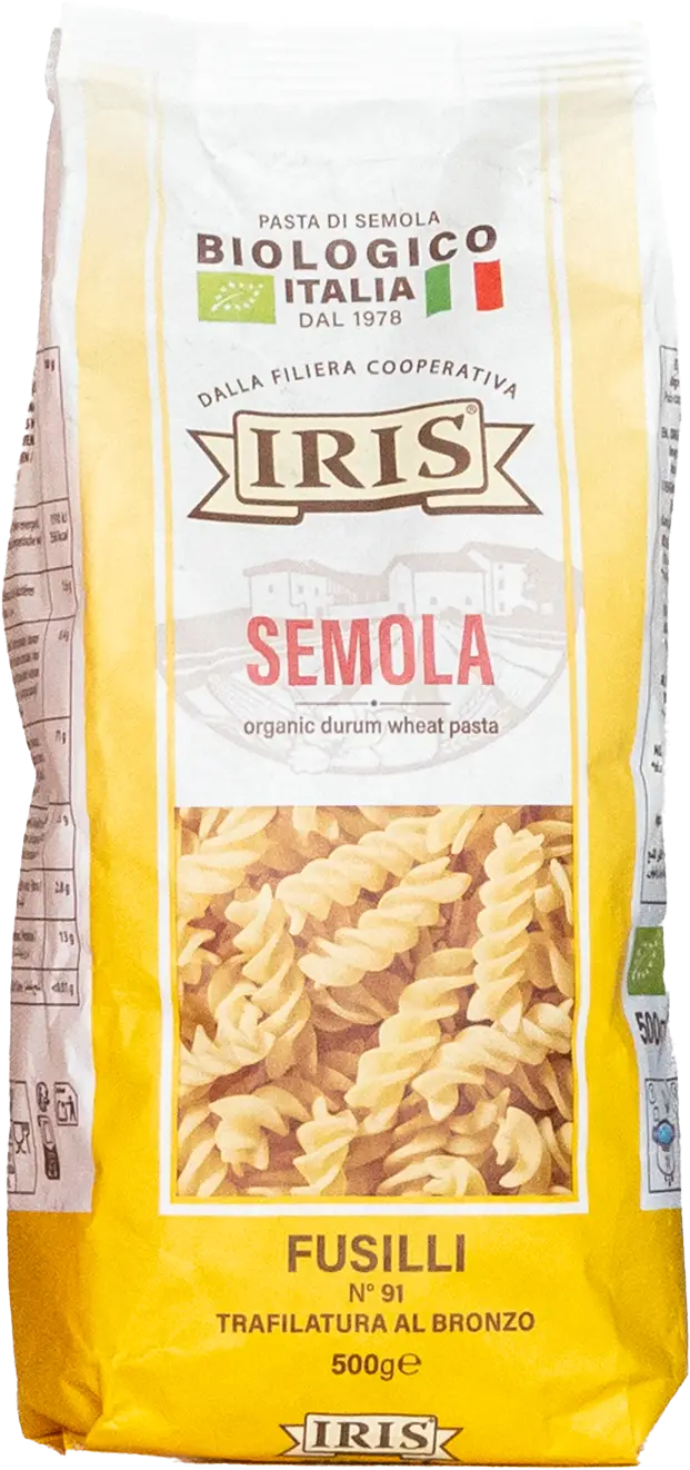 Das Produkt IRIS Bio Fusilli verpackt in Koehler NexPlus&reg; Seal Pure 65 gsm